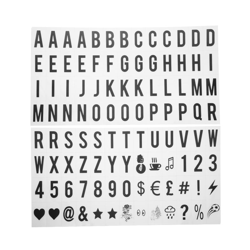 Micro Trader 104 Black Thin Letters Number Symbols Compatible with A3 A4 A5 Cinematic Lightbox - Image 1